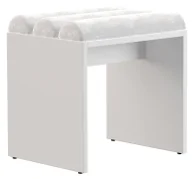 Taborety i hokery - Biały taboret tapicerowany welurem - Ardium - miniaturka - grafika 1