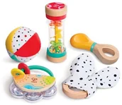 Zabawki interaktywne dla dzieci - Hape 5 In 1 Baby Sensory Set - miniaturka - grafika 1