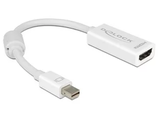Adapter Displayport Mini(M) 1.1->HDMI(F) na kablu 12cm biały - Adaptery i przejściówki - miniaturka - grafika 1
