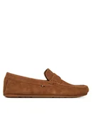 Mokasyny męskie - Tommy Hilfiger Mokasyny Casual Hilfiger Suede Driver FM0FM04998 Brązowy - miniaturka - grafika 1