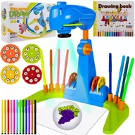 Kolorowanki, wyklejanki - Projektor Rzutnik Do Rysowania Malowania Dla Dzieci + Akcesoria Niebieski - miniaturka - grafika 1