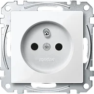 Gniazdka elektryczne - Schneider Gniazdo z/u Merten System M - biały polar - miniaturka - grafika 1