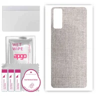 Szkła hartowane na telefon - Folia naklejka skórka strukturalna na TYŁ do Vivo Y20i -  Tkanina Denim Szary - apgo SKINS - miniaturka - grafika 1