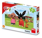 Puzzle - Królik Bing Klasyczne puzzle Bing i przyjaciele na lodach 24 el. oryginalne obrazek o wymiarach 26x18 cm wiek dziecka 4+ idealne na prezent - miniaturka - grafika 1