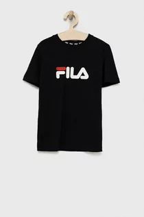 Koszulki i topy damskie - Fila t-shirt bawełniany dziecięcy kolor czarny z nadrukiem - grafika 1