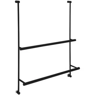 Sapho Wieszak na ręczniki do umieszczenia na kabinie prysznicowej 600x730x125mm czarny mat 1301-09B - Wieszaki łazienkowe - miniaturka - grafika 2