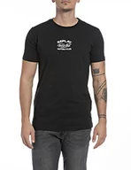 Koszulki męskie - Replay Męski T-shirt M6564B.000.2660, czarny 98, XS - miniaturka - grafika 1