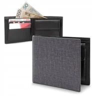 Portfele - Elegancki PORTFEL Męski z Ekoskóry M.17 SZARY Pako Jeans - miniaturka - grafika 1