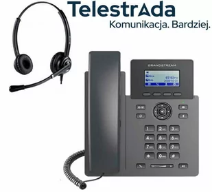 TELESTRADA Telefon VoIP z słuchawką call center Grandstream GRP 2601 + Platora Pro-D - Telefonia VoIP - miniaturka - grafika 1