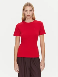 Tommy Hilfiger T-Shirt New Cody WW0WW40587 Czerwony Slim Fit - Koszulki i topy damskie - miniaturka - grafika 1
