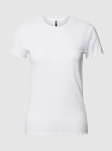 T-shirt z prążkowaniem model ‘NICCA’ - Koszulki i topy damskie - miniaturka - grafika 1