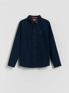 Reserved - Bawełniana koszula z muszką - granatowy - Kurtki i płaszcze dla chłopców - miniaturka - grafika 1