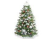 Choinki - Dekorowana sztuczna choinka ze 133 ozdobami POLAR RED II 150 cm ze stojakiem i ozdobami świątecznymi - miniaturka - grafika 1