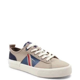 Pepe Jeans London Trampki ALLEN FLAG | z dodatkiem skóry - Trampki męskie - miniaturka - grafika 1