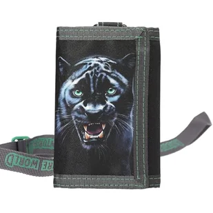 Depesche 13696 Adventure World Panther - portfel w kolorze czarno-zielonym, z motywem pantery, portfel z paskiem na smycz - Portfele - miniaturka - grafika 1