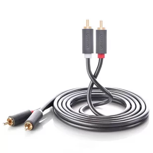 UGREEN 2RCA Male na 2RCA 6.6stóp Kabel Stereo Audio Video/pozłacane styki/obsługuje do kina domowego, HDTV, konsoli do gier, HiFi systemów czarny 10520 - Kable - miniaturka - grafika 2