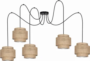 Lampa wisząca Solar Lampa wisząca sufitowa pająk BOHO len 5 żarówek - Lampy sufitowe - miniaturka - grafika 1