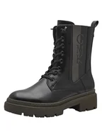 Kozaki damskie - Marco Tozzi by Guido Maria Kretschmer Damskie buty Laced 2-85207-43, modne kozaki, czarne/khaki, 41 EU, Black khaki., 41 EU - miniaturka - grafika 1