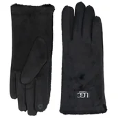 Rękawiczki - Rękawiczki Zimowe Damskie Alpaca One Side Black - miniaturka - grafika 1