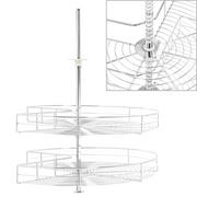 Meble modułowe i akcesoria - vidaXL vidaXL 2-poziomowy kosz do kuchni, srebrny, 270 stopni, 71x71x80 cm - miniaturka - grafika 1