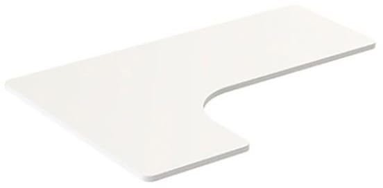 Blat biurka naro�nego, bia�a, 160x110-60x2.5 cm, laminowana p�yta wi�rowa, Powerton