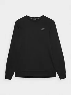 Męska bluza dresowa nierozpinana bez kaptura 4F 4FWMM00TSWSM1465 - czarna - Bluzy sportowe męskie - miniaturka - grafika 1