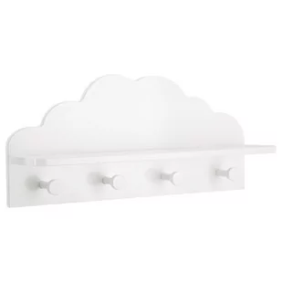 producent niezdefiniowany Półka z 4 wieszakami CLOUD dziecięcy pokój biały 48 x 22 x 12 cm jja-127163 - Dekoracje domu - miniaturka - grafika 1