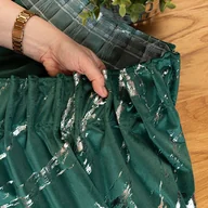 Zasłony - Gotowa welwetowa zasłona ze srebrnym nadrukiem, Marma, na taśmie marszczącej w kolorze butelkowej, ciemnej zieloni, rozmiar 140x250 cm - miniaturka - grafika 1