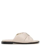 Klapki i japonki damskie - Badura Klapki 20674 Beżowy - miniaturka - grafika 1