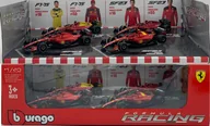 Samochody i pojazdy dla dzieci - ZESTAW F1 Ferrari Leclerc #16 Sainz #55 2022-2023 F1-75 SF-23 BBurago 1:43 - miniaturka - grafika 1