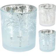 Świeczniki - Uchwyt na tealight szklany 2ass 8 x 7 cm biały - miniaturka - grafika 1