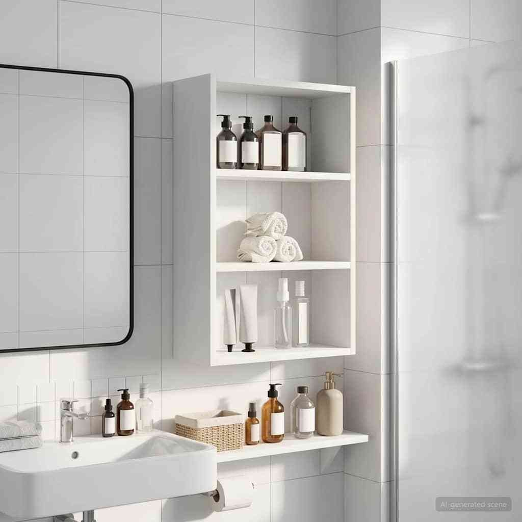 vidaXL vidaXL Szafka ścienna łazienkowa z półką Biały 40 x 16 x 62,5 cm