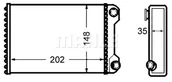 Akcesoria do klimatyzacji i ogrzewania - Wymiennik ciepła, ogrzewanie wnętrza Mahle AH 59 000S - miniaturka - grafika 1
