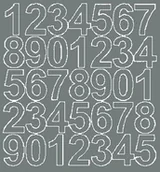 Pasmanteria - Cyfry samoprzylepne 4 cm szary matowy - Matowa - miniaturka - grafika 1
