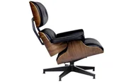 Fotele - King Home Fotel LOUNGE HM PREMIUM SZEROKI czarny - orzech KH.41598 - miniaturka - grafika 1