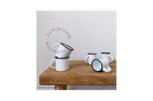 Kubek Do Espresso Emaliowany Zangra Biały Ø 5 cm - Kubki - miniaturka - grafika 1
