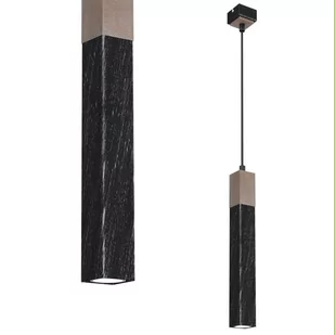 Milagro Lampa wisząca SOLO SAWN BLACK PATINATED WOOD 1x mini GU10 MLP7469 - Lampy sufitowe - miniaturka - grafika 1