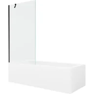 Wanny - Mexen Vega wanna prostokątna 150 x 70 cm z obudową i parawanem 1-skrzydłowym 90 cm, transparent, czarny - miniaturka - grafika 1