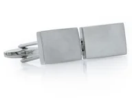 Spinki do mankietów i krawatów - Srebrne prostokątne spinki do mankietów - matowe A277 - miniaturka - grafika 1