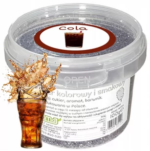 Cukier Do Waty Cukrowej Cola 100g Czarny wiaderko - Cukier i słodziki Cukier Do Waty Cukrowej Cola 100g Czarny wiaderko - Cukier i słodziki - miniaturka - grafika 1