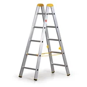 Drabiny - ALVE Aluminiowa drabina FORTE, 2 x 5 szczebli, wysokość 1,49 m 558019 - miniaturka - grafika 1