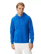 Bluzy męskie - Koton Męska bluza z kapturem Basic Hoodie Long Sleeve, 601 (niebieski), XL - miniaturka - grafika 1