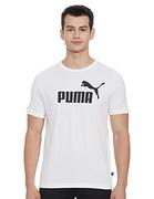 Koszulki męskie - Puma Męski T-shirt z logo Ess biały bia$278y S 586666 - miniaturka - grafika 1