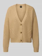 Swetry damskie - Kurtka z dzianiny o luźnym kroju z mieszanki wełny model ‘FORTELLINI’ - miniaturka - grafika 1