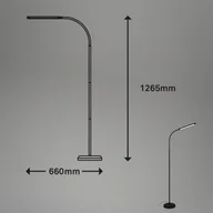 Lampy stojące - Briloner Lampa stojąca LED Pivaz regulowana czarna - miniaturka - grafika 1