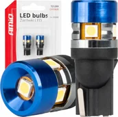 Żarówki samochodowe - Żarówki led canbus t10 w5w 5smd 3030 white 12v 24v amio-04240 - miniaturka - grafika 1
