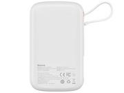 Powerbanki - Baseus Qpow power bank 10000mAh wbudowany kabel USB Typu C 22.5W Quick Charge SCP AFC FCP biały (PPQD020102) - miniaturka - grafika 1