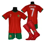 Piłka nożna - Strój piłkarski dla dzieci RONALDO Portugalia - komplet sportowy + gratis - miniaturka - grafika 1