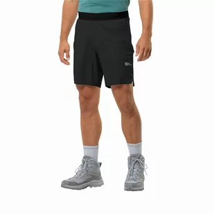 Krótkie spodenki męskie Jack Wolfskin PRELIGHT CHILL SHORTS M black - XXL - Spodenki męskie - miniaturka - grafika 1