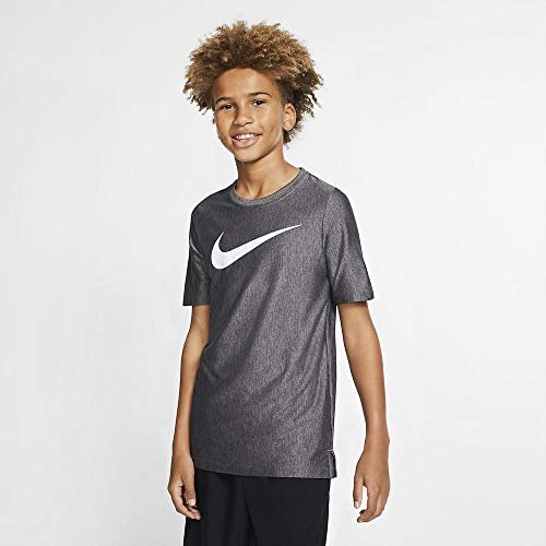 Nike uniseks dziecięcy Core Performance Heather top z krótkim rękawem czarny/biały M